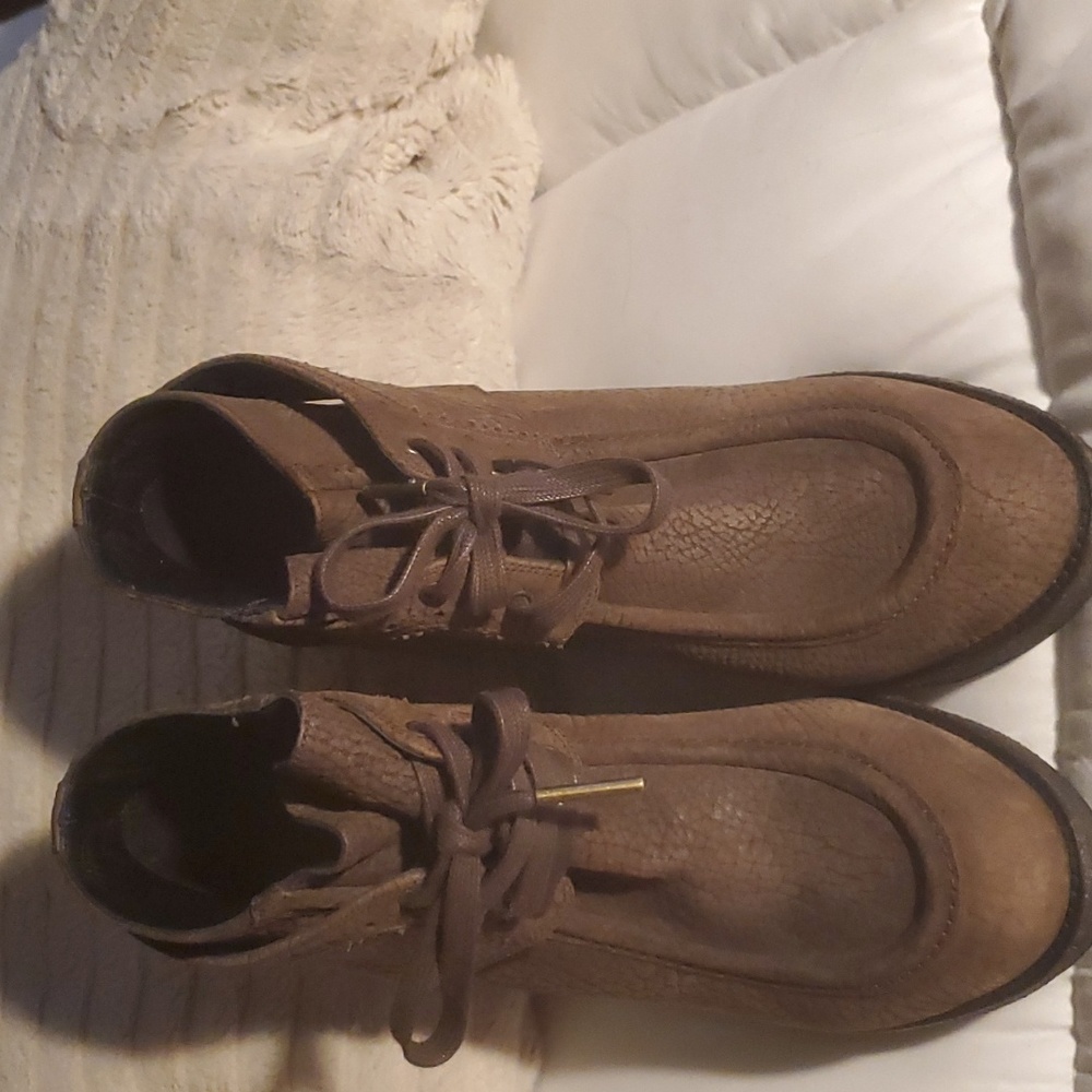 Burberry color block suede wedge boots